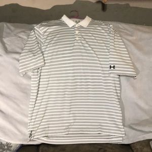 Under armor white and black polo